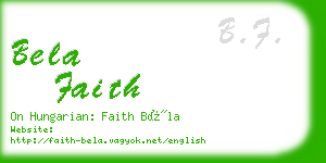 bela faith business card